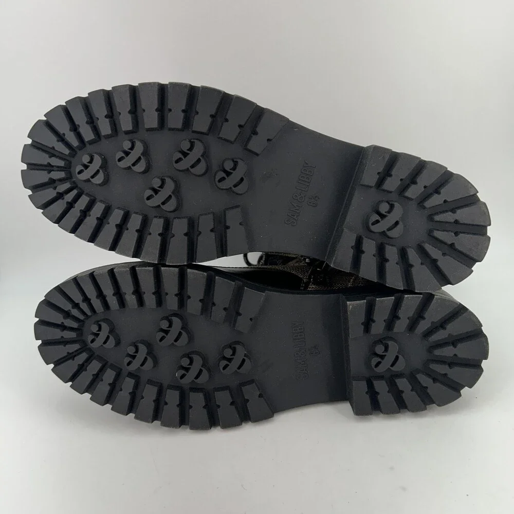 Sam & Libby Boots Womens Size 8.5 Canvas Stella Combat Lace Up Zip Lug Sole